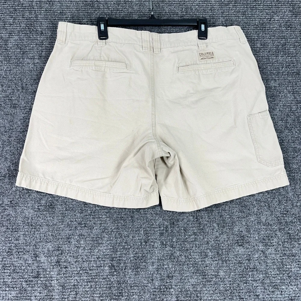 Columbia Canvas Khaki‎ Chino Utility Cargo Fishing Hiking Shorts 40 8L Mens